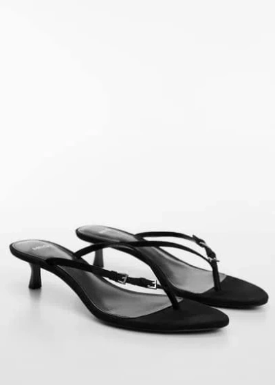 Mango Heeled Sandal With Buckle Detail Black