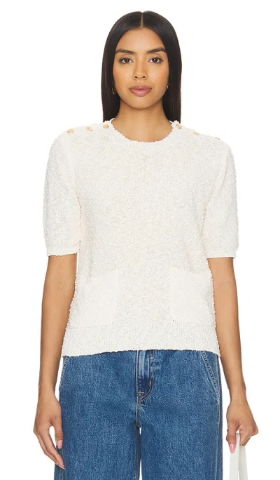 Frame Patch Pocket Sweater In Cream