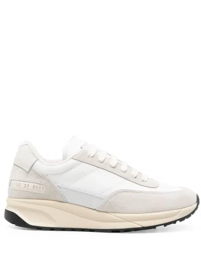 Common Projects Bicolor Suede Track Sneakers In White