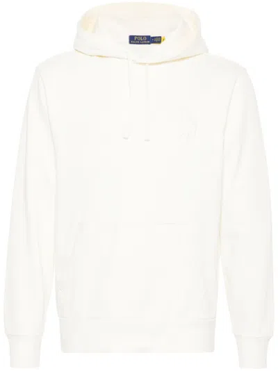Polo Ralph Lauren Polo Pony-embroidered Cotton Hoodie In Neutrals