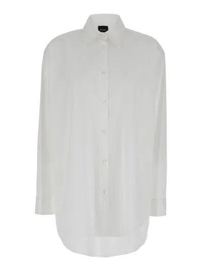 Plain Cotton Oversize Shirt In White