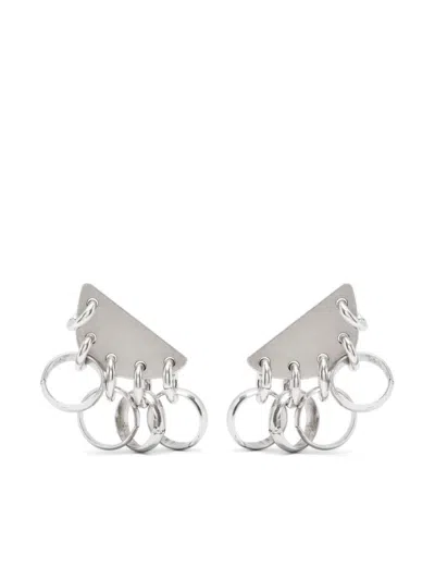 Isabel Marant Logo-engraved Earrings In Silver