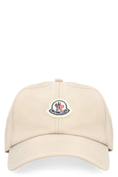 Moncler Logo Baseball Cap In Beige