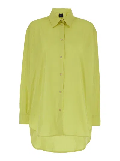 Plain Taffeta Oversize Shirt In Green