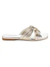 Calvin Klein Women's Mavin Metallic Knot Flat Sandals In Silver