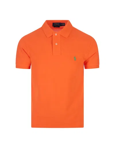Ralph Lauren Polo  Polo Pony Embroidered Polo Shirt In Orange