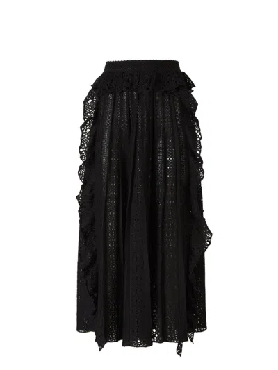 Chloé Lace Linen-blend Maxi Skirt In Black