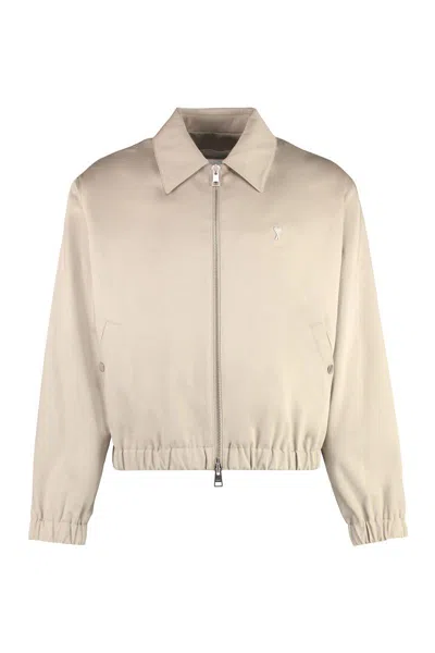 Ami Alexandre Mattiussi Ami Paris Adc Zipped Jacket Clothing In Beige