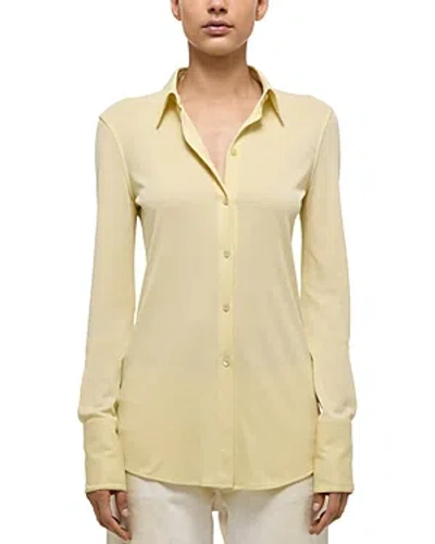 Helmut Lang Button-front Jersey Shirt In Butter