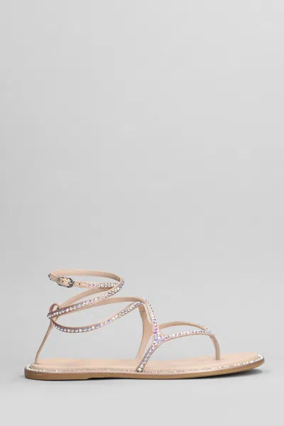 Le Silla Belen Crystal-embellished Sandals In Neutrals