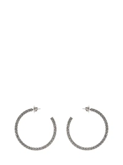 Amina Muaddi Cameron Large Earrings In Silver