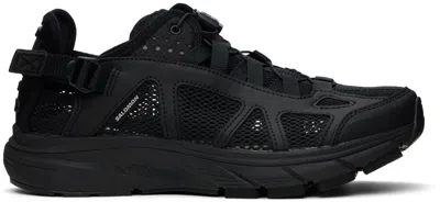 Salomon Black Techsonic Sneakers In Black/black/vanilla