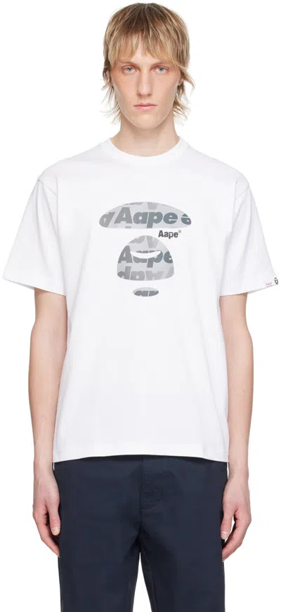 Aape By A Bathing Ape White Printed T-shirt In Whx White