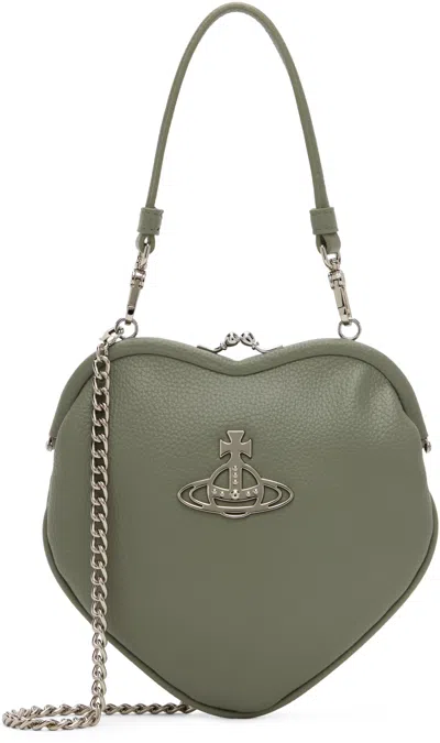 Vivienne Westwood Gray Belle Heart Frame Bag In Green