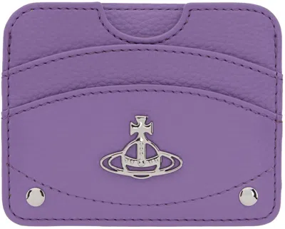 Vivienne Westwood Purple Re-vegan Half Moon Card Holder In J401 Purple