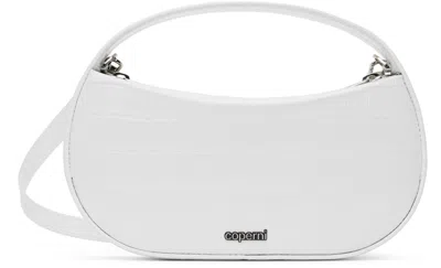 Coperni Croco Small Sound Swipe Handbag In Bianco