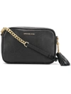 Michael Michael Kors Ginny Leather Crossbody Bag In Black