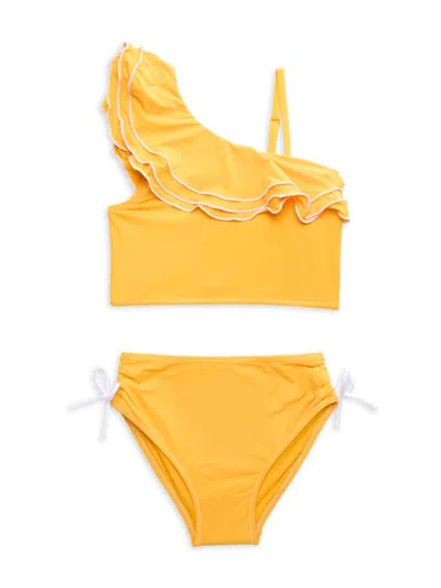 Habitual Kids' Girl's Byanca 2-piece Ruffle Bikini Set In Yellow