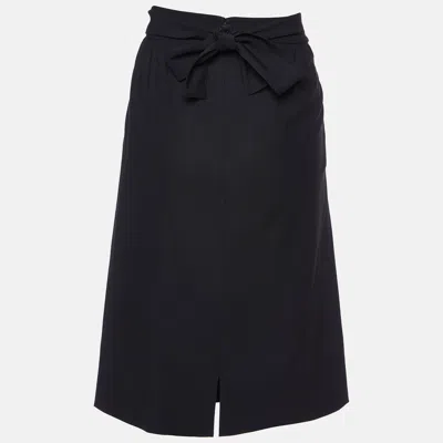 Pre-owned Fendi Black Wool Knee Length Skirt M