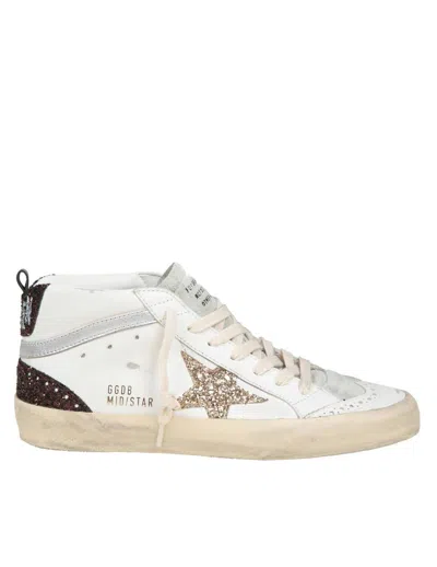 Golden Goose Leather And Suede Sneakers In White/gold