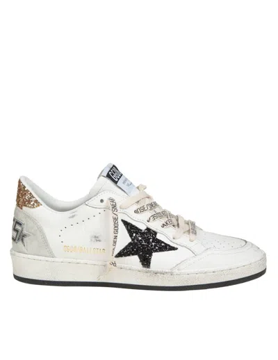 Golden Goose Leather Sneakers In White/black