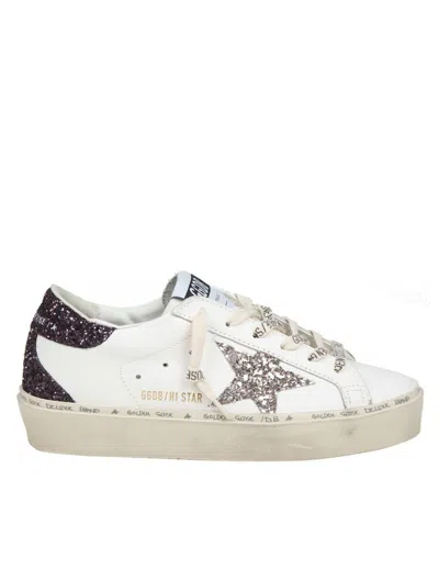 Golden Goose Leather Sneakers In Wht/cabernet