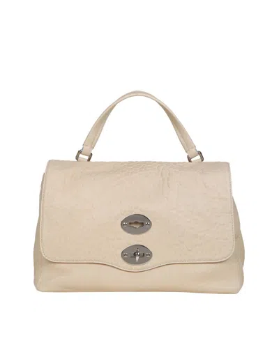 Zanellato Soft Leather Bag That Can Be Carried By Hand Or Over The Shoulder In Talc
