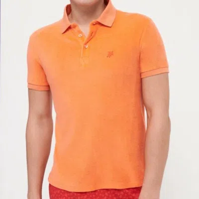 Vilebrequin Men's Solid Terry Polo Shirt In Orange