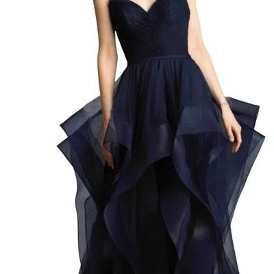 Issue New York Tulle Ball Gown In Navy In Blue