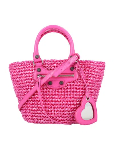 Balenciaga Small Le Cagole Panier Tote Bag In Pink