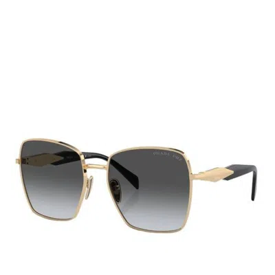 Prada Pr 64zs Zvn5w1 57mm Womens Square Sunglasses In Gold