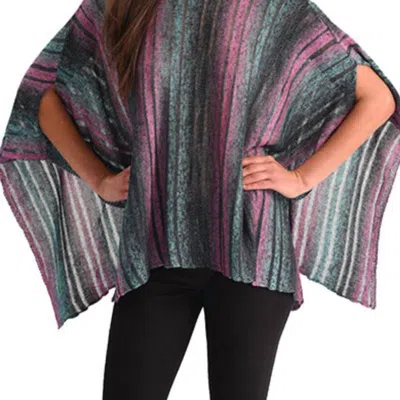 Angel Color Cut-out Poncho In Teal In Blue