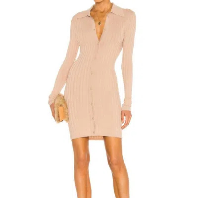 Ronny Kobo Cathy Knit Cardigan Dress In Sand In Brown