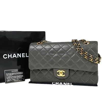 Pre-owned Chanel Timeless Grey Leather Shoulder Bag ()