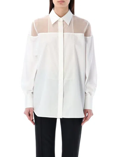 Helmut Lang Shirt Tulle Detail In White