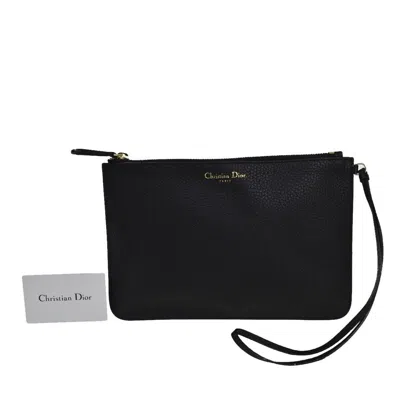 Dior -- Black Leather Clutch Bag ()