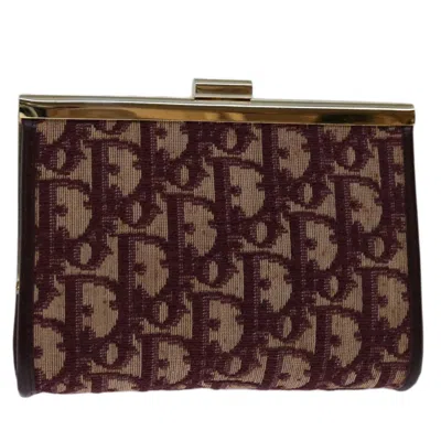 Dior Trotter Red Canvas Clutch Bag () In Burgundy