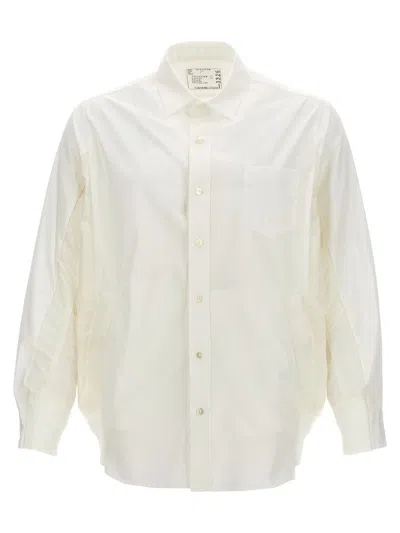 Sacai Nylon Insert Shirt In White