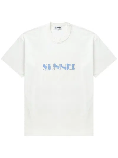 Sunnei Logo-print Cotton T-shirt In 白色