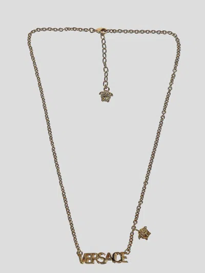 Versace Logo Necklace In Golden