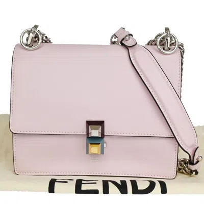 Fendi Kan I Pink Leather Shoulder Bag () In Purple