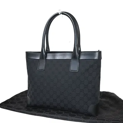 Gucci Gg Canvas Black Canvas Tote Bag ()