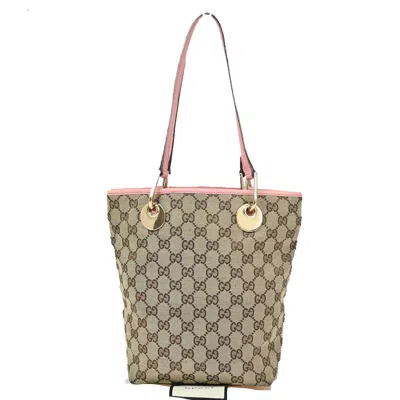 Gucci Gg Canvas Brown Canvas Shoulder Bag () In Gray