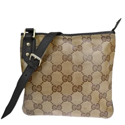 Gucci Gg Crystal Brown Canvas Shoulder Bag ()