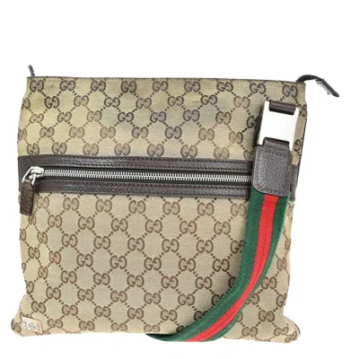 Gucci Sherry Brown Canvas Shoulder Bag ()