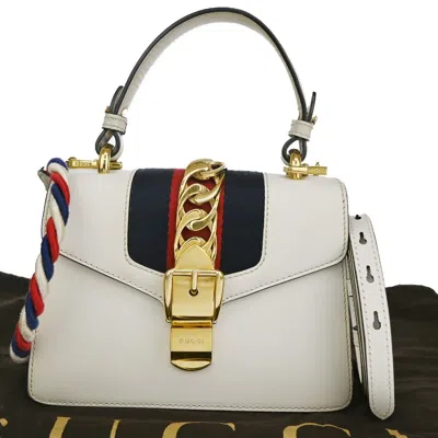 Gucci Sylvie White Leather Shoulder Bag () In Neutral