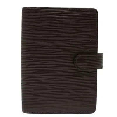 Pre-owned Louis Vuitton Agenda Cover Black Leather Wallet  ()