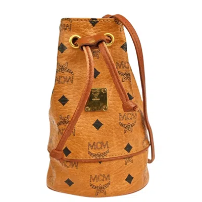 Mcm Visetos Camel Leather Shoulder Bag () In Brown