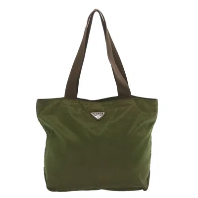 Prada Tessuto Khaki Synthetic Tote Bag () In Green