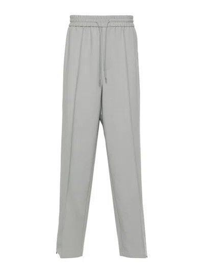 Emporio Armani Wool Blend Trousers In Grey